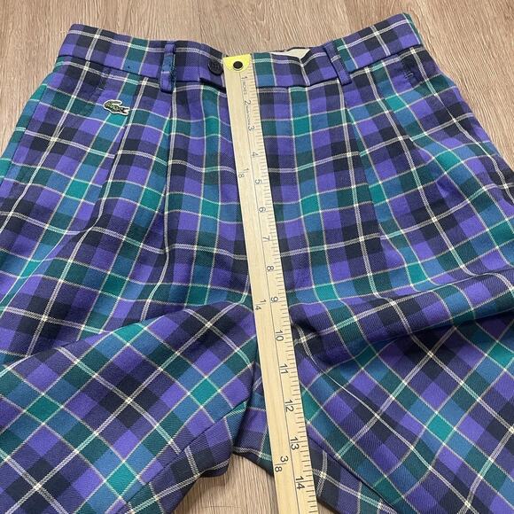 Vtg 80s 90s Lacoste Plaid Golf Pants Old Money Preppy Academia 100% Wool Japan - Picture 5 of 7